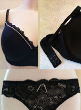 completino donna sexy pizzo nero mecedora lingerie