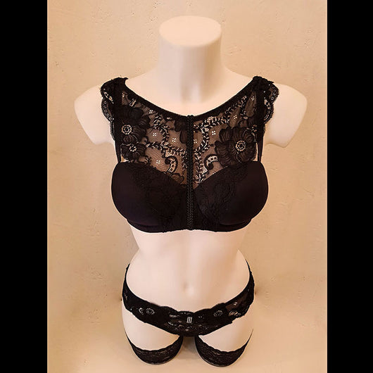 reggiseno a balconcino nero in pizzo push up mecedora lingerie