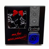 lingerie box mecedora "ME FAI USCì PAZZO" rosa blu perizoma nero