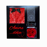 lingerie box mecedora "Amore Dolce" rosa rossa perizoma rosso