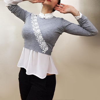 MAGLIONCINO GRIGIO CORTO MECEDORA LINGERIE