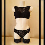completino sexy donna nero in pizzo autoreggenti nere mecedora lingerie black stocking