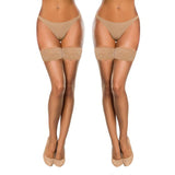 Autoreggenti nude con balza in pizzo mecedora lingerie