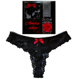 lingerie box mecedora "AMORE DOLCE" rosa rossa perizoma nero