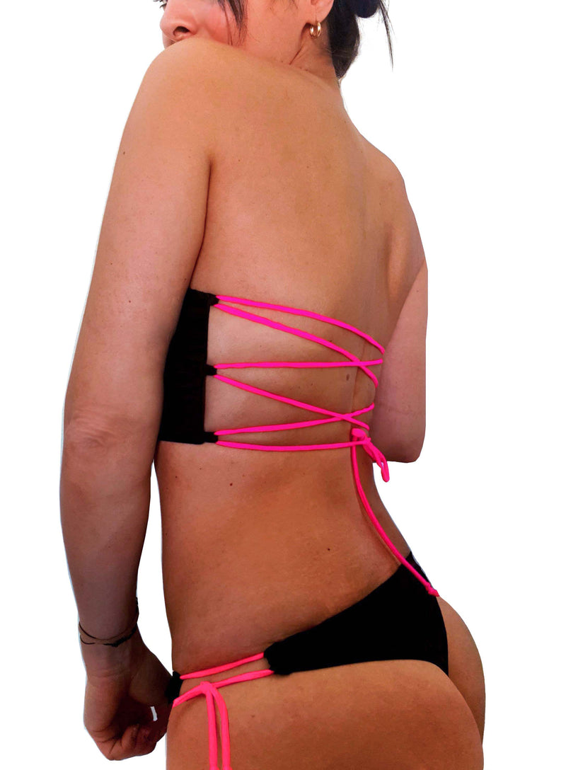 Bandeau Bikini Bikini Fascia Fucsia Bra Reggiseno A Fascia Fucsia