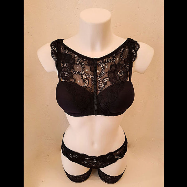 reggiseno a balconcino nero in pizzo push up mecedora lingerie