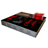 lingerie box mecedora "AMORE DOLCE" rosa rossa perizoma nero