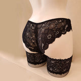 brasiliana pizzo nero autoreggenti nere black stocking sexy lace panties mecedora lingerie