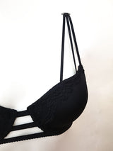 sexy gothic balconette mecedora lingerie pizzo nero balconcino black lace detail